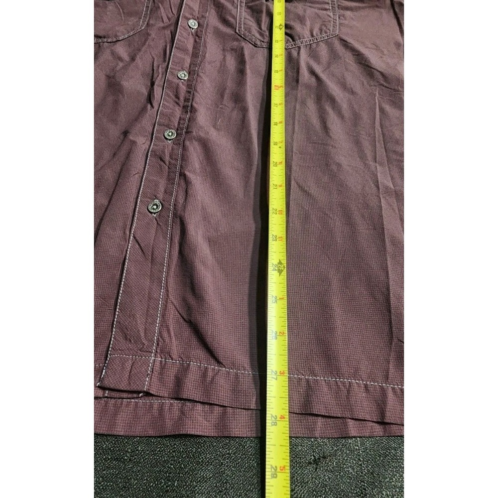 Kuhl Men's Short Sleeve Born In The Mountains Shirt Sz L Red Maroon Outdoor Hike - Picture 10 of 11